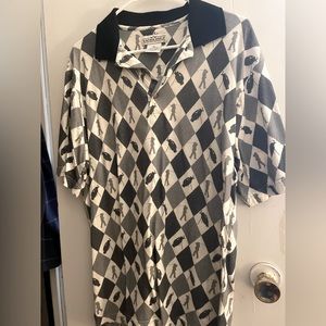 Vintage Natural Issue Golfer Print Polo Shirt